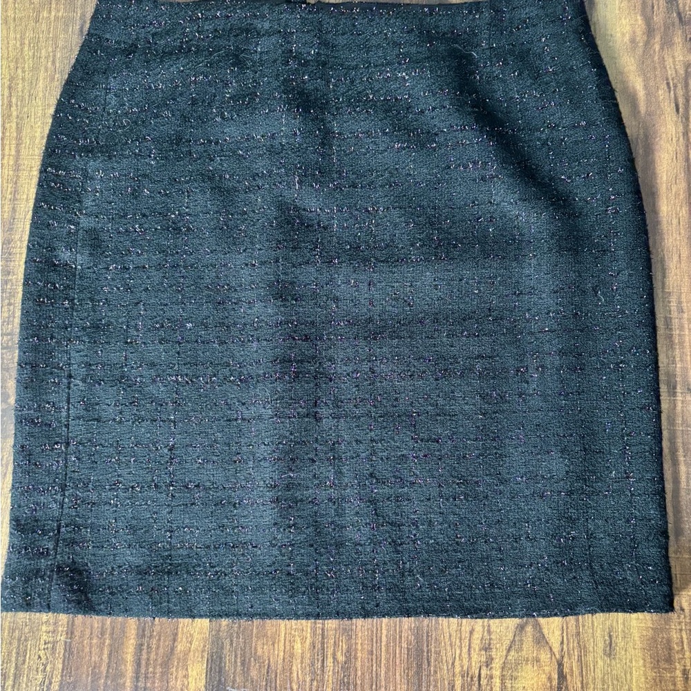 Laundry By Shelli Segal Black Tweed Pencil Skirt